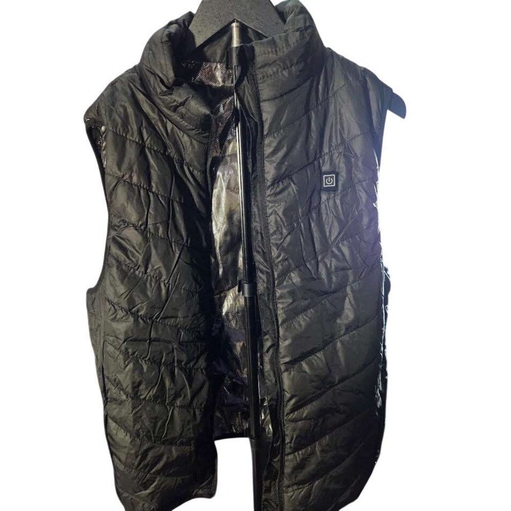 Unbranded Men Heated Puffer Vest Black Electric USB Thermal Quilted‎ Vest 2XL